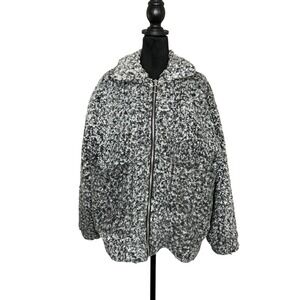 C&C California Oversized Full Zip Teddy‎ Sherpa Fleece Large Pockets Large NWOT